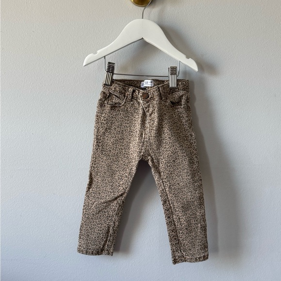 Zara Kids Brown Leopard Print Jeans - Picture 1 of 2